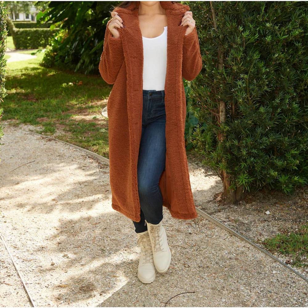 NEW BB DAKOTA saide sherpa coat in mocha bisque